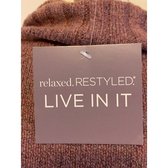 CJ Banks Cardigan Sweater Womens X 14W Mauve Tunic Drawstring Long Sleeve NEW - Picture 7 of 12